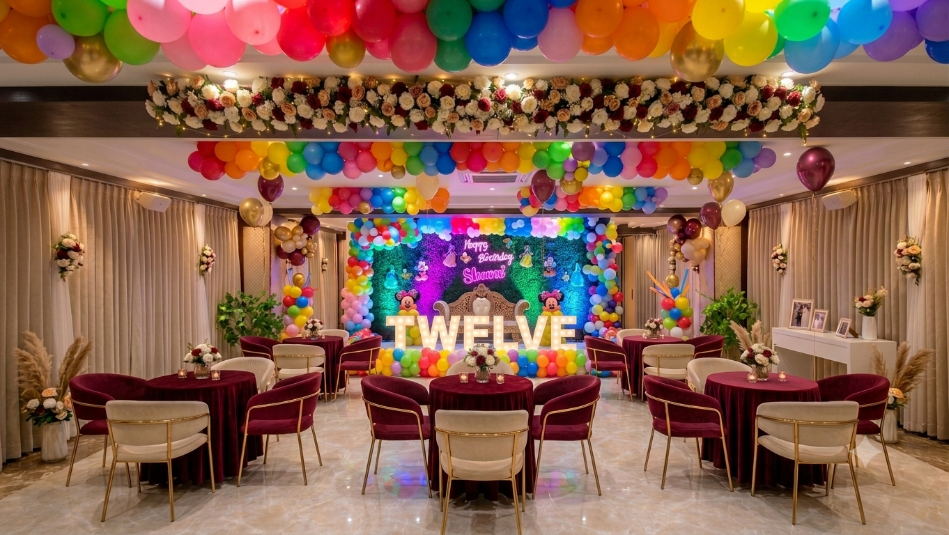 Birthday Party Events Vibrant Birthday Party Banquet Hall Setup in Amalapuram